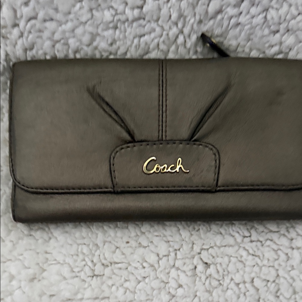 Coach Leather Charcoal Women's Wallet